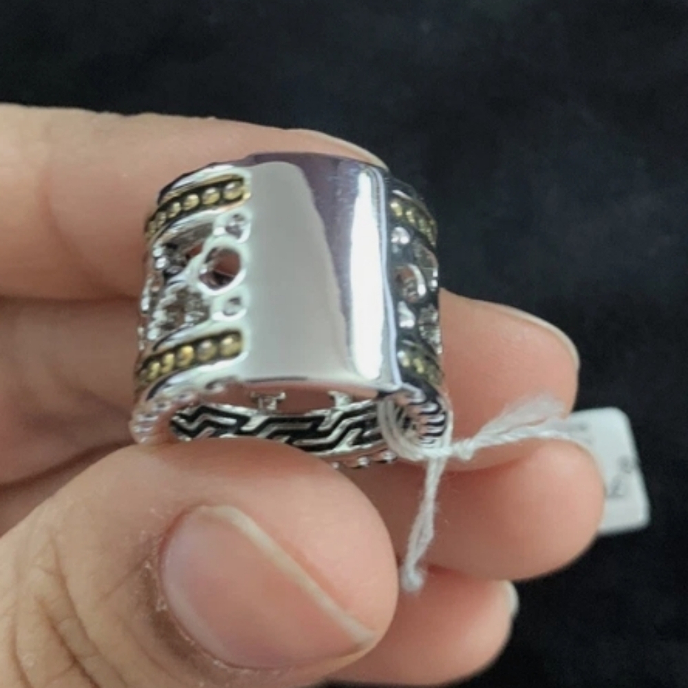notorious two Toned Ring By Park Lane Size 7 - Picture 2 of 4